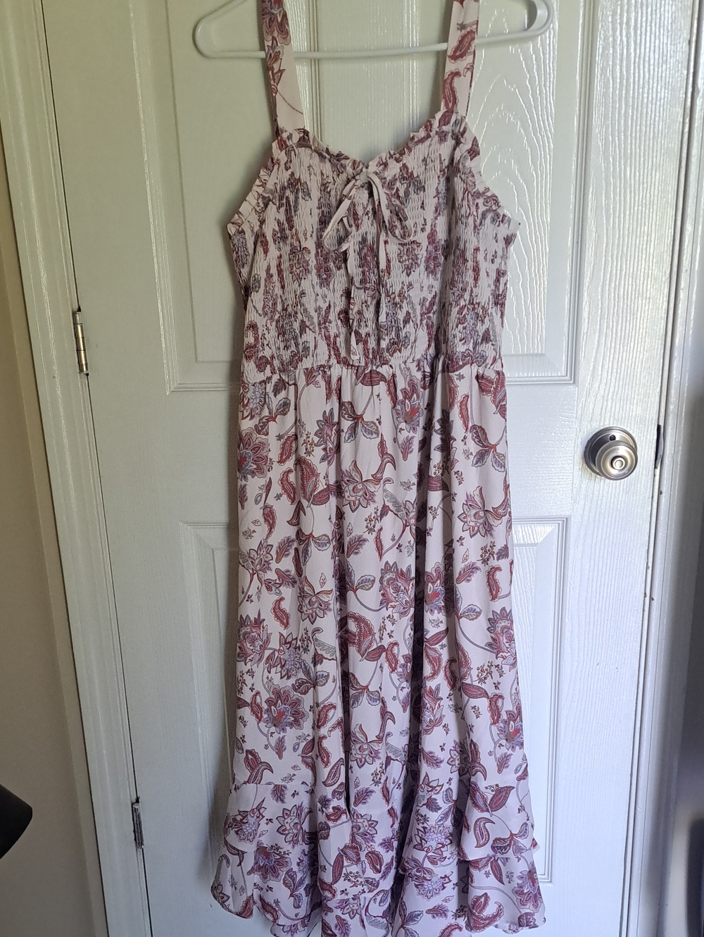 Grace Karin Cream Sundress with Mauve Floral Print